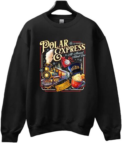 Believe North Pole Express Train Sweatshirt, North Pole Christmas Sweater, Polar Express Hoodie, All Aboard Polar Sweater Multi in Saudi Arabia