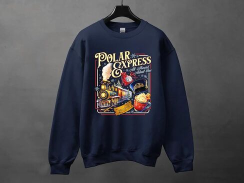 Believe North Pole Express Train Sweatshirt, North Pole Christmas Sweater, Polar Express Hoodie, All Aboard Polar Sweater Multi in Saudi Arabia