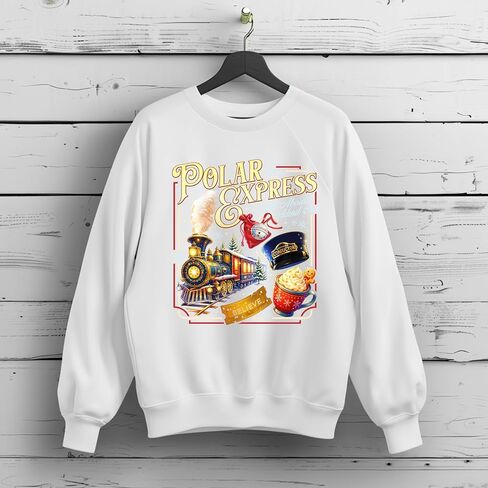 Believe North Pole Express Train Sweatshirt, North Pole Christmas Sweater, Polar Express Hoodie, All Aboard Polar Sweater Multi in Saudi Arabia