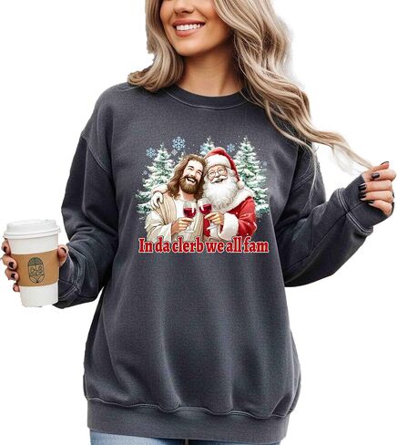 ألوان مريحة، سويت شيرت In Da Clerb We All Fam Jesus، قميص Coquette، تي شيرت نسائي للعطلات، قميص عطلة ريترو، تي شيرت للحفلات in Saudi Arabia