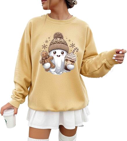 Comfort Colors, Christmas Cute Ghost Sweatshirt, Cute Ghost Gift, Ghost Iced Coffee Sweatshirt, Christmas Coffee Shirt in Saudi Arabia