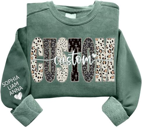 Custom Grandma Sweatshirt with Kids Name on Sleeve, Mom Gifts, Custom Mama Sweatshirt, Christmas Shirts in Saudi Arabia