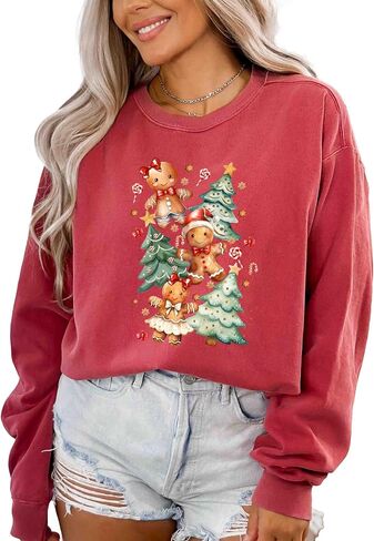 Comfort Colors, Coquette Gingerbread Sweatshirt, Holiday Season Shirt, Christmas Tree Shirt, Cookie Shirt, Christmas Gift in Saudi Arabia