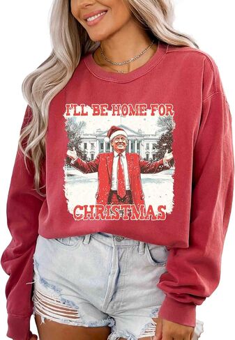 Comfort Colors, I'll Be Home for Christmas Sweatshirt & Shirt, Christmas D. o nald T. r ump, Family Christmas Shirt, Christmas Republican Shirt, Christmas Party in Saudi Arabia