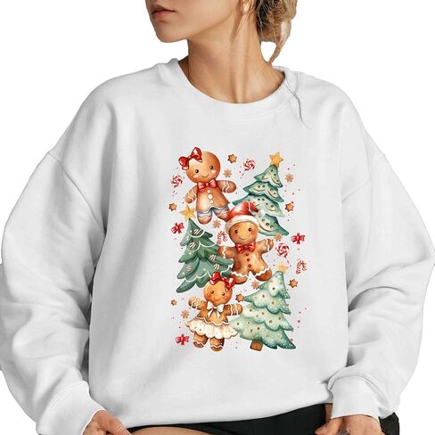 سويت شيرت Coquette Gingerbread، قميص موسم العطلات، قميص شجرة عيد الميلاد، قميص البسكويت، هدية عيد الميلاد in Saudi Arabia