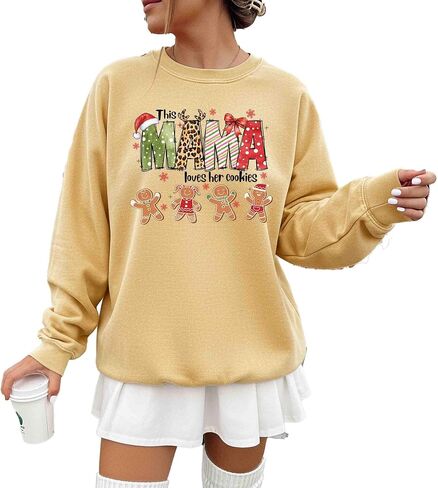 Comfort Colors, This Mama Loves Her Cookies Sweatshirt, Personalized Christmas Mama Shirt, Mama Holiday Shirt, Custom Gift, Gingerbread Shirt in Saudi Arabia