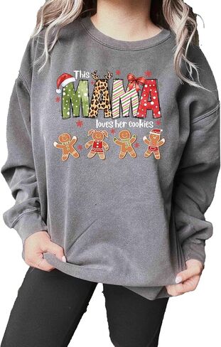Comfort Colors, This Mama Loves Her Cookies Sweatshirt, Personalized Christmas Mama Shirt, Mama Holiday Shirt, Custom Gift, Gingerbread Shirt in Saudi Arabia