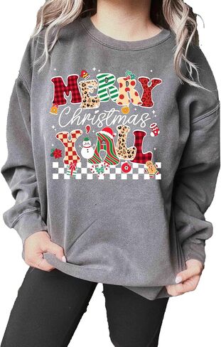 ألوان مريحة، سويت شيرت Merry Christmas Y'all، قميص Merry Christmas Yall، قمصان عيد الميلاد المتطابقة مع العائلة Merry Cute in Saudi Arabia