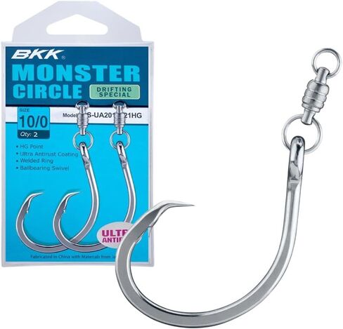 BKK Monster Circle Hook Drifting | 4X | Saltwater Ultra-Antirust Coating | Needle Hook Point | Forged Shank | Tuna Marlin Big Game in Kuwait