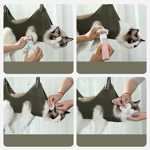 1 Piece Cat Sling with 2 Hooks, Cat Bathing Bag, Dog Grooming Hammock, Lanyard for Nail Trimming and Bathing and Grooming for Dogs and Cats in Saudi Arabia