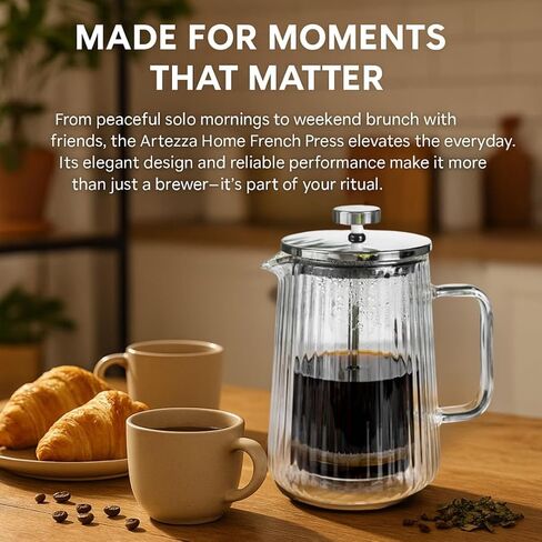 Coffee & Cheers Gift Bundle – Elegant French Press with Hand -Blown Champagne Flutes in Saudi Arabia