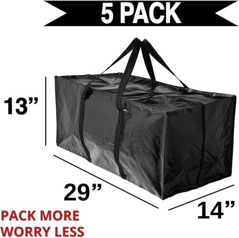 BAG-THAT! 10 Moving Bags, Heavy Duty Extra Large Stronger Handles Wrap Around bag Storage Totes Zippered Reusable Moving Supplies Clothes Attic Sports Garage Travel College in Saudi Arabia