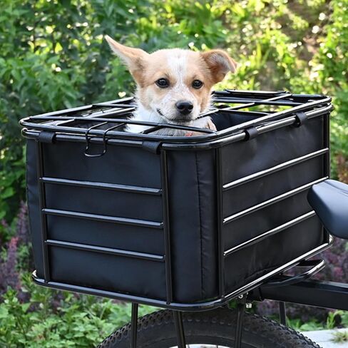 Bike Rear Basket Bicycle Cargo Rack Strong Load Bearing Container Dog Carrier Bicycle Storage Basket for Pets Mountain Bikes in Kuwait