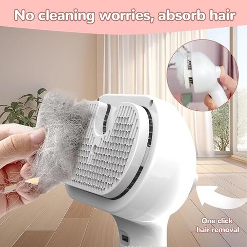 Pet Hair Removal Comb,3-in-1 Cat Brush For Shedding, 2025 New Model,Silent Painless Massage Cleaning Grooming Tool for Cats and Dogs Shedding,with Water Tank and Release Button(Pink) in Kuwait