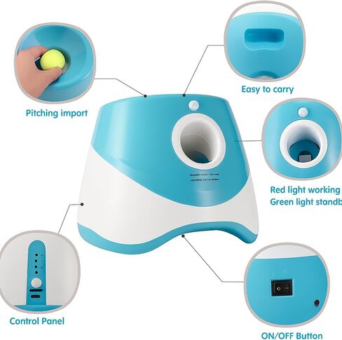 Automatic Dog Ball Launcher – 12 ETPU Balls & Bonus Collapsible Bowl, 3 Distance Settings (20ft/33ft/46ft), Smart Fetch Toy for Small & Medium Dogs, Indoor/Outdoor Use (Green) in Saudi Arabia