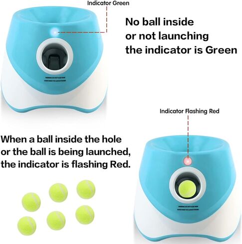 Automatic Dog Ball Launcher – 12 ETPU Balls & Bonus Collapsible Bowl, 3 Distance Settings (20ft/33ft/46ft), Smart Fetch Toy for Small & Medium Dogs, Indoor/Outdoor Use (Green) in Saudi Arabia