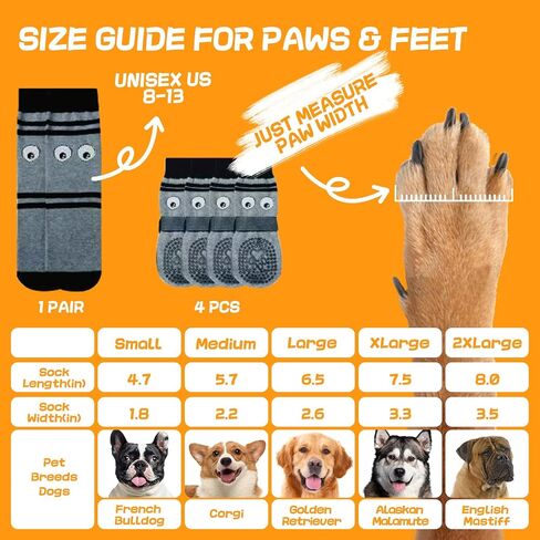 Non-Slip Dog Socks & Owner Sock Set- Extra-Grip, Paw Protection for Senior & Active Dogs in Saudi Arabia