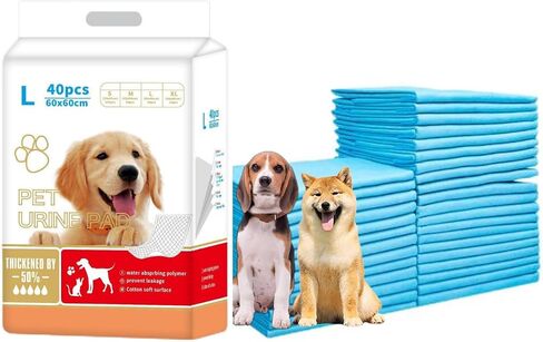 قطعة Paw-FECT - وسادات تبول الحيوانات الأليفة مقاس 23 بوصة × 23 بوصة عدد 40، 7 طبقات شديدة التحمل فائقة الامتصاص مع تقنية القفل الماسي، مقاومة للتسرب، سريعة الجفاف، يمكن التخلص منها بسهولة، للكلاب/القطط/الأرانب، التدريب على استخدام المرحاض in Kuwait