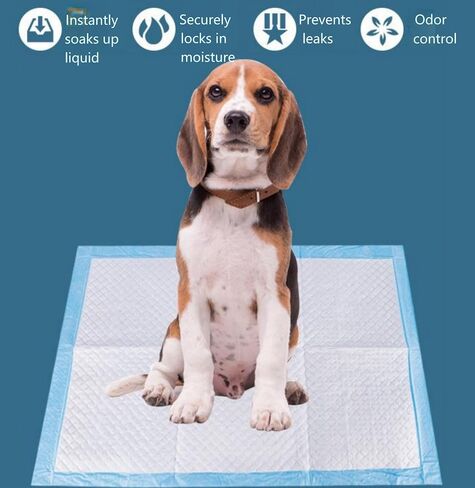قطعة Paw-FECT - وسادات تبول الحيوانات الأليفة مقاس 23 بوصة × 23 بوصة عدد 40، 7 طبقات شديدة التحمل فائقة الامتصاص مع تقنية القفل الماسي، مقاومة للتسرب، سريعة الجفاف، يمكن التخلص منها بسهولة، للكلاب/القطط/الأرانب، التدريب على استخدام المرحاض in Kuwait