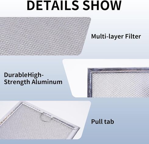 WB06X10608 5304464105 Microwave Grease Filter Replacement - 5 x 7-5/8 Inch Aluminum Mesh Screen - Compatible with Frigidaire & GE Microwaves, Replaces 5304517871 5304478913 5304509444,Pack of 2 in Saudi Arabia