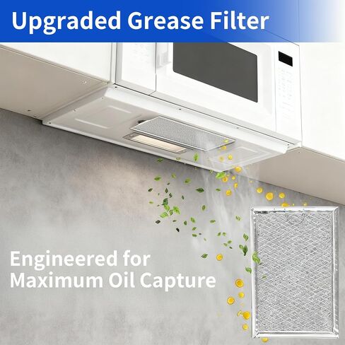 WB06X10608 5304464105 Microwave Grease Filter Replacement - 5 x 7-5/8 Inch Aluminum Mesh Screen - Compatible with Frigidaire & GE Microwaves, Replaces 5304517871 5304478913 5304509444,Pack of 2 in Saudi Arabia