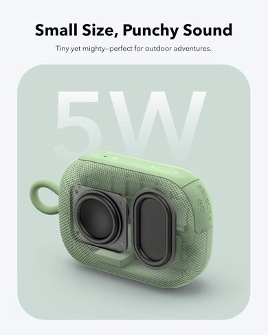 Soundcore Select 4 Go Bluetooth Speaker by Anker, Mini Portable Shower Speaker, Up to 20 H Playtime, IP67 Waterproof and Dustproof, Floatable, Powerful Sound, Ideal for Indoors and Outdoors(Renewed) in Kuwait