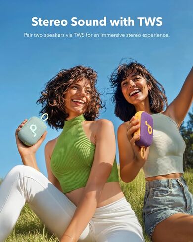 Soundcore Select 4 Go Bluetooth Speaker by Anker, Mini Portable Shower Speaker, Up to 20 H Playtime, IP67 Waterproof and Dustproof, Floatable, Powerful Sound, Ideal for Indoors and Outdoors(Renewed) in Kuwait