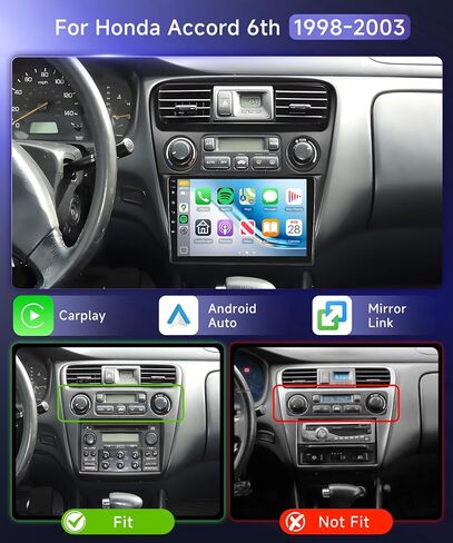 لراديو Honda Accord 6th 1998-2003 ، Stero-in DSP EQ Android 13 Car Stereo مع Carplay Android Auto ، 5.0 Bluetooth ، 9inch HD IPS Touch Screen in Saudi Arabia