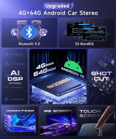 لراديو Honda Accord 6th 1998-2003 ، Stero-in DSP EQ Android 13 Car Stereo مع Carplay Android Auto ، 5.0 Bluetooth ، 9inch HD IPS Touch Screen in Saudi Arabia
