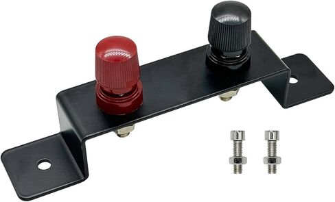 Ampper 3/8" Copper Battery Terminal Stud Connector, M10 Remote Battery Binding Post Junction Post Block Terminal Kit, Pack of 2 (Red and Black) in Kuwait