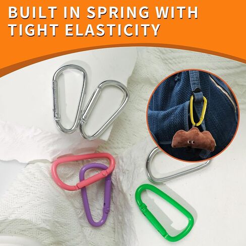 17 PCS ملونة لطيف carabiners مقطع سلسلة مفاتيح ، د الربيع مقطع ملحقات الخطاف الألومنيوم in Kuwait