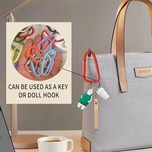 17 PCS ملونة لطيف carabiners مقطع سلسلة مفاتيح ، د الربيع مقطع ملحقات الخطاف الألومنيوم in Kuwait
