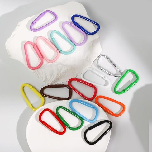 17 PCS ملونة لطيف carabiners مقطع سلسلة مفاتيح ، د الربيع مقطع ملحقات الخطاف الألومنيوم in Kuwait