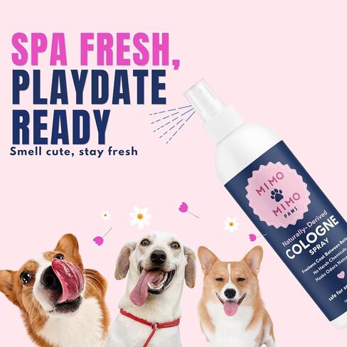 Naturally-Derived Dog Cologne Spray, Long-Lasting Deodorizing Odor Control, Freshens Coat Between Baths, No Parabens or Alcohol, Safe For Sensitive Skin, Made In USA, 16 fl oz in Kuwait