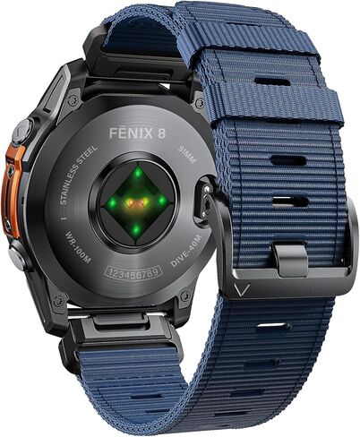متوافق مع Garmin Fenix ​​5X/7X/Tactix 7 pro، سوار ساعة Quickfit من النايلون مقاس 26 مم لـ Garmin Fenix ​​3/3 HR، Fenix ​​5X Plus/6X/6X Pro/Tactix/Descent MK1/D2 Delta PX/D2 Charlie، أسود in Kuwait