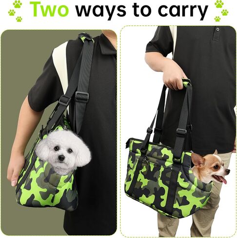 Padded Dog Bag Carrier for Large Dog, Pet Tote Bag Carrying Purse for Dog/Cat Below 7kg/15.5lbs - Camouflage Orange in Saudi Arabia