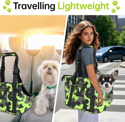 Padded Dog Bag Carrier for Large Dog, Pet Tote Bag Carrying Purse for Dog/Cat Below 7kg/15.5lbs - Camouflage Orange in Saudi Arabia