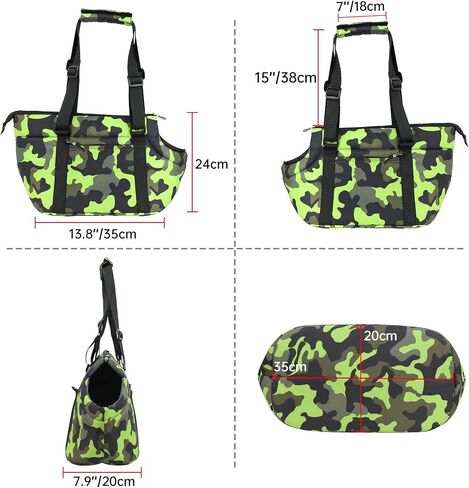 Padded Dog Bag Carrier for Large Dog, Pet Tote Bag Carrying Purse for Dog/Cat Below 7kg/15.5lbs - Camouflage Orange in Saudi Arabia