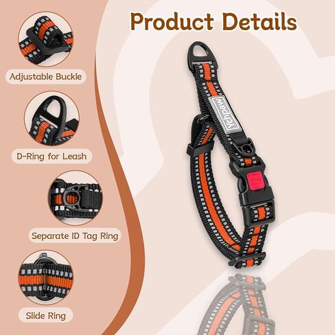 Martingale Collar for Dogs Reflective Collar with Quick Release Buckle, Adjustable Nylon Collars for No Slip Dog Collar, Blue, M in Saudi Arabia