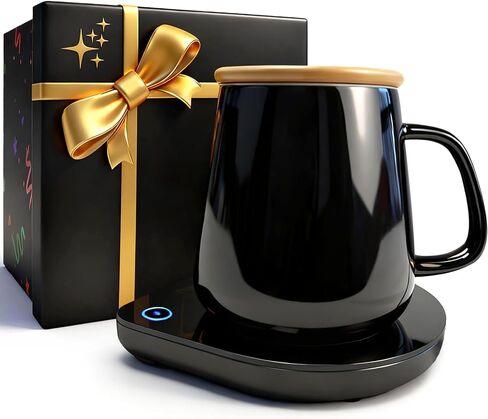 Mug Warmer with Cup Set, Coffee Warmer for Desk, Electric Mug Heater with Adjustable Temperature, 2025 Christmas/Birthday Gifts for Coffee Lover in Saudi Arabia