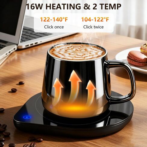 Mug Warmer with Cup Set, Coffee Warmer for Desk, Electric Mug Heater with Adjustable Temperature, 2025 Christmas/Birthday Gifts for Coffee Lover in Saudi Arabia