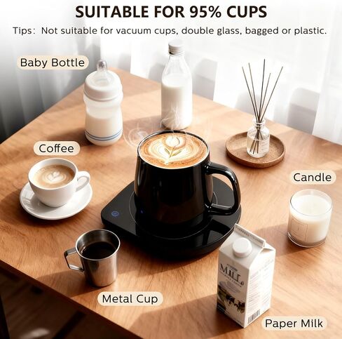 Mug Warmer with Cup Set, Coffee Warmer for Desk, Electric Mug Heater with Adjustable Temperature, 2025 Christmas/Birthday Gifts for Coffee Lover in Saudi Arabia