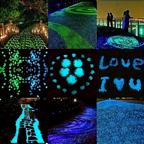 4000pcs Glow-in-The-Dark Fish Stones for Outdoor Garden & Aquarium Decor for Pathways, Weddings, Christmas, and Nighttime Landscaping, Garden Pathway Decor in Saudi Arabia