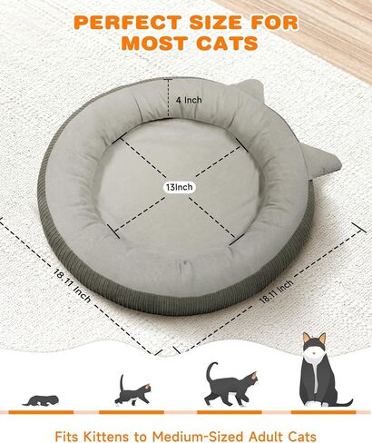 Heated Cat Bed Indoor Pets – Adjustable Temperature 86-131℉ Cat Heating Pad with Timer, Chew Resistant 87 Inch Cord, Washable Cover, Round Cozy Donut Pet Bed for Small Cats Kittens Dogs in Saudi Arabia