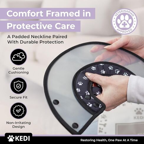 مجموعة مخروطية للتعافي من القطط، سترة ناعمة للحيوانات الأليفة بعد العمليات الجراحية، وياقة، ومخروط حماية غير مهيج للقطط - حل مريح للعناية بالإصابات (أسود، M) in Kuwait