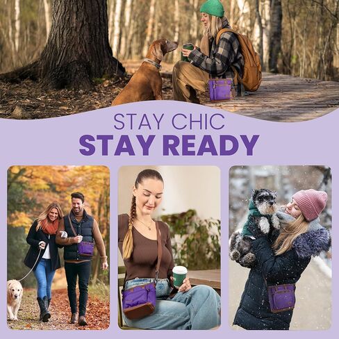 حقيبة علاج الكلاب الكبيرة من BEAU&FUR مع أداة النقر للتدريب - سعة 4 أكواب، موزع أكياس الفضلات مدمج، جيب قابل للتوسيع، مشبك معدني، جيب خلفي كبير، تصميم مثالي للمشي والتدريب - أسود in Kuwait