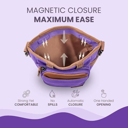 حقيبة علاج الكلاب الكبيرة من BEAU&FUR مع أداة النقر للتدريب - سعة 4 أكواب، موزع أكياس الفضلات مدمج، جيب قابل للتوسيع، مشبك معدني، جيب خلفي كبير، تصميم مثالي للمشي والتدريب - أسود in Kuwait