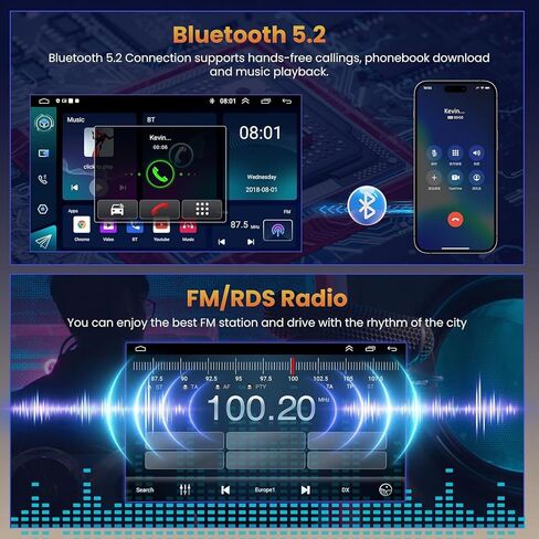 10.1 Inch Android Car Stereo for Jeep Cherokee 2013-2018 with Wireless CarPlay&Android Auto, HD Touchscreen Bluetooth5.2 Radio Supports GPS/WiFi/FM Radio/SWC+HD Backup Camera/MIC/DSP in Saudi Arabia