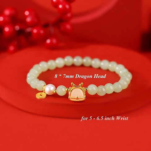 Green Natural Hetian Jade Bracelet for Women, Bead Charm Ring Bell Adjustable Bangle Alloy Lucky Chain Jewelry Gift for Her in Saudi Arabia