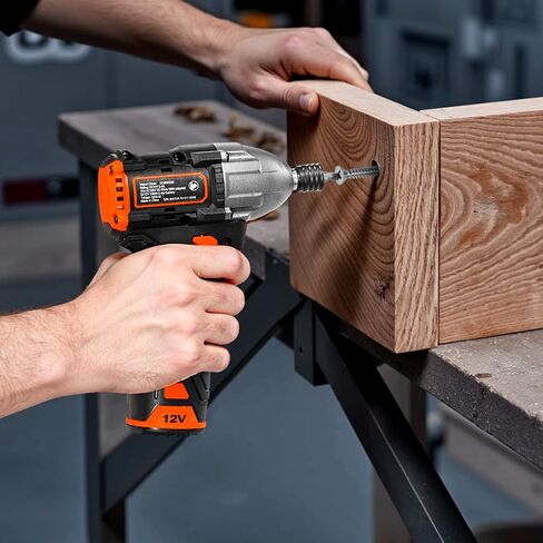 محرك تأثير لاسلكي VEVOR، عزم دوران عالي 12 فولت 7 نيوتن متر 1000 رطل، مجموعة مفك تأثير كهربائي مع ضوء LED، بطارية، شاحن، موصل مغناطيسي، لقم، وحقيبة أدوات، لتثبيت المسمار وتخفيفه in Kuwait